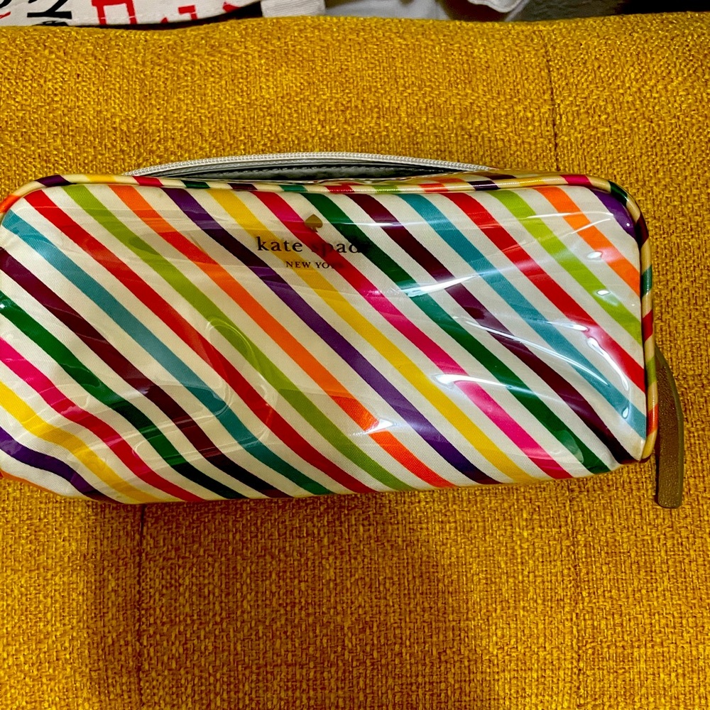 Kate spade stripe zipper pouch